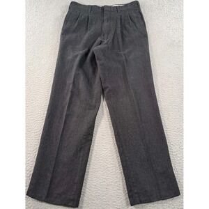 Strathmore Wool Dress Pants Mens 28x27 Charcoal Gray Pleated Preppy Made In USA
